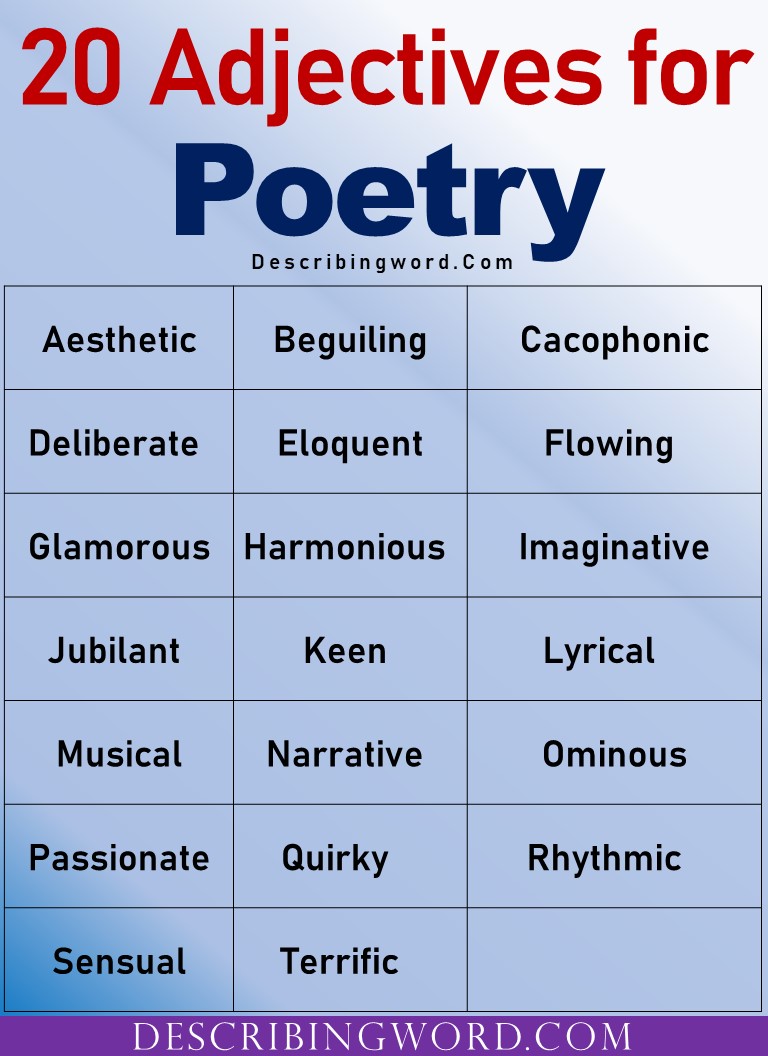 descriptive words for poetry
