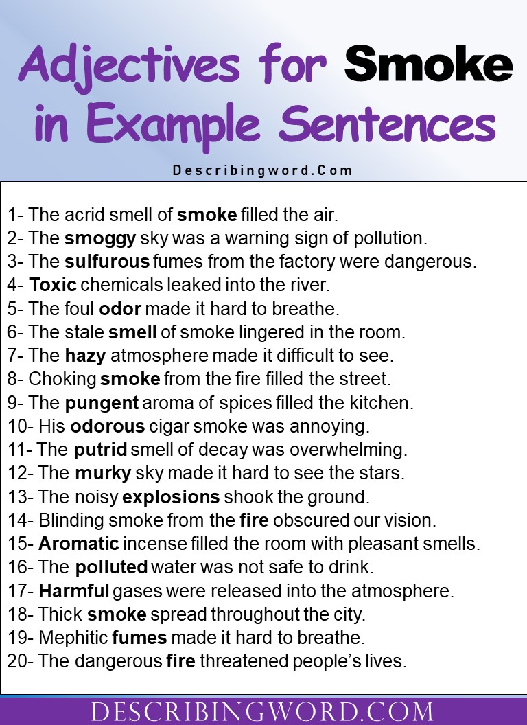 how to describe smoke creative writing