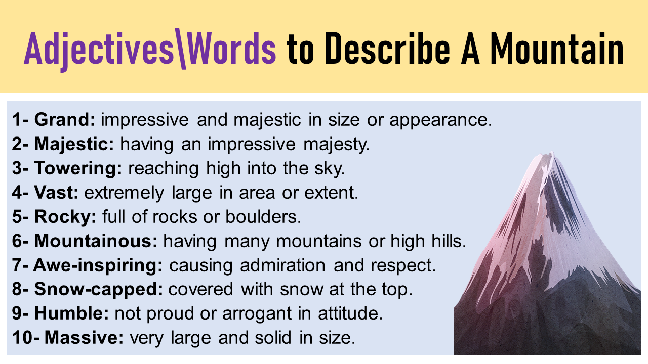 Adjectives For Mountain Words To Describe A Mountain DescribingWord Com