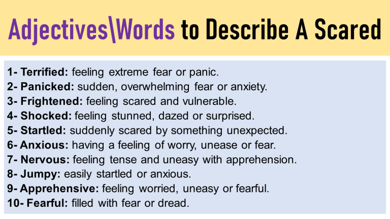 Words To Describe Scared Adjectives For Scared DescribingWord Com