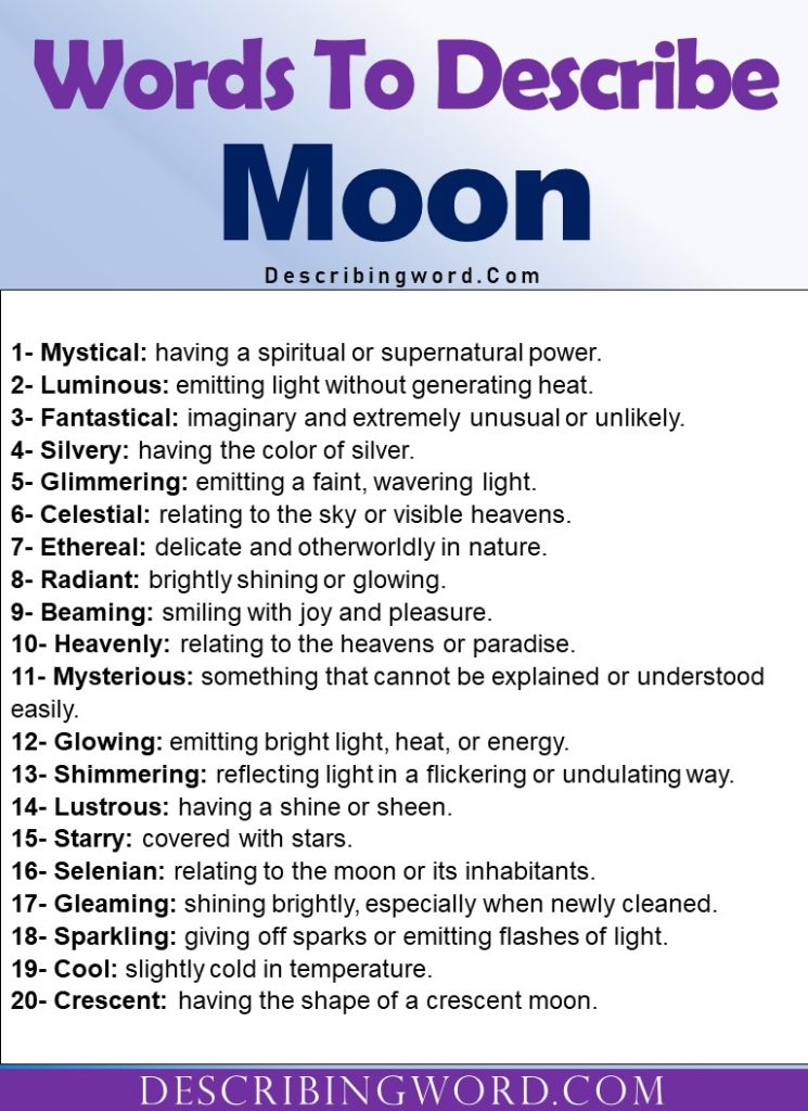 how to describe the moon in creative writing
