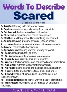 creative writing describing scared