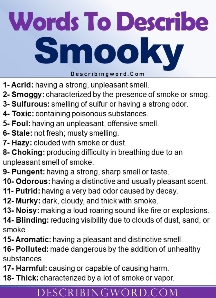 how to describe smoke creative writing