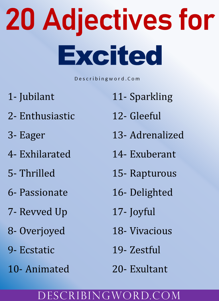 Adjectives for Excited, Words to Describe Excited