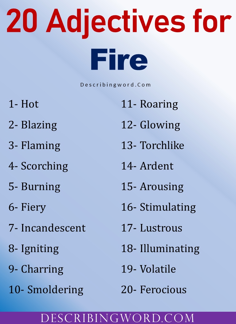 20 Adjectives for Fire