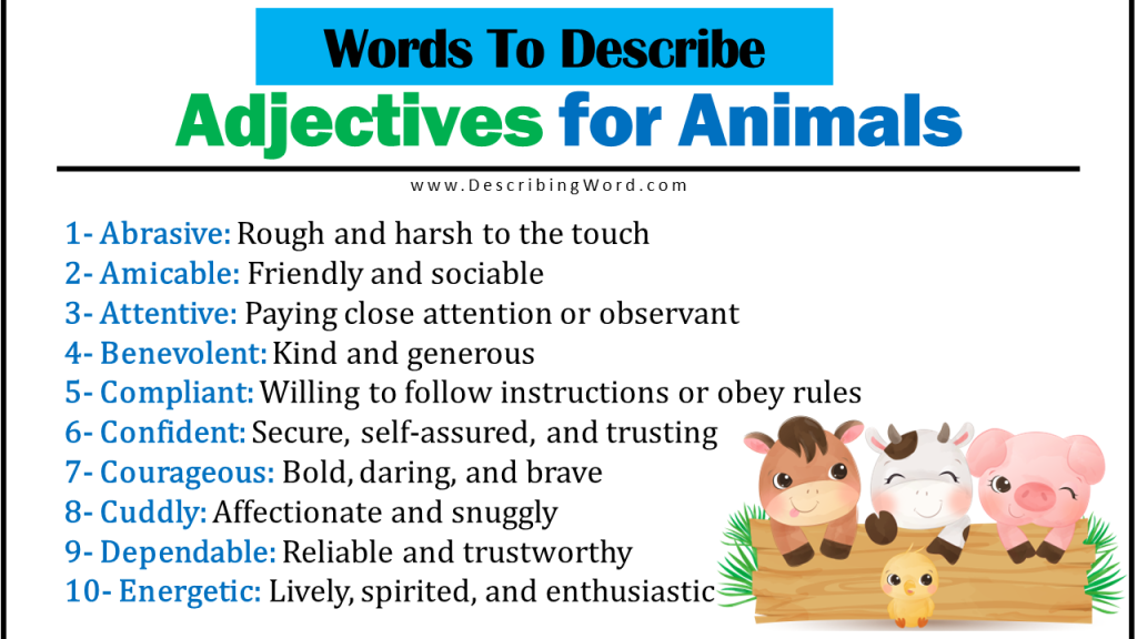 Adjectives for Animals, Words to Describe Animals - DescribingWord.Com