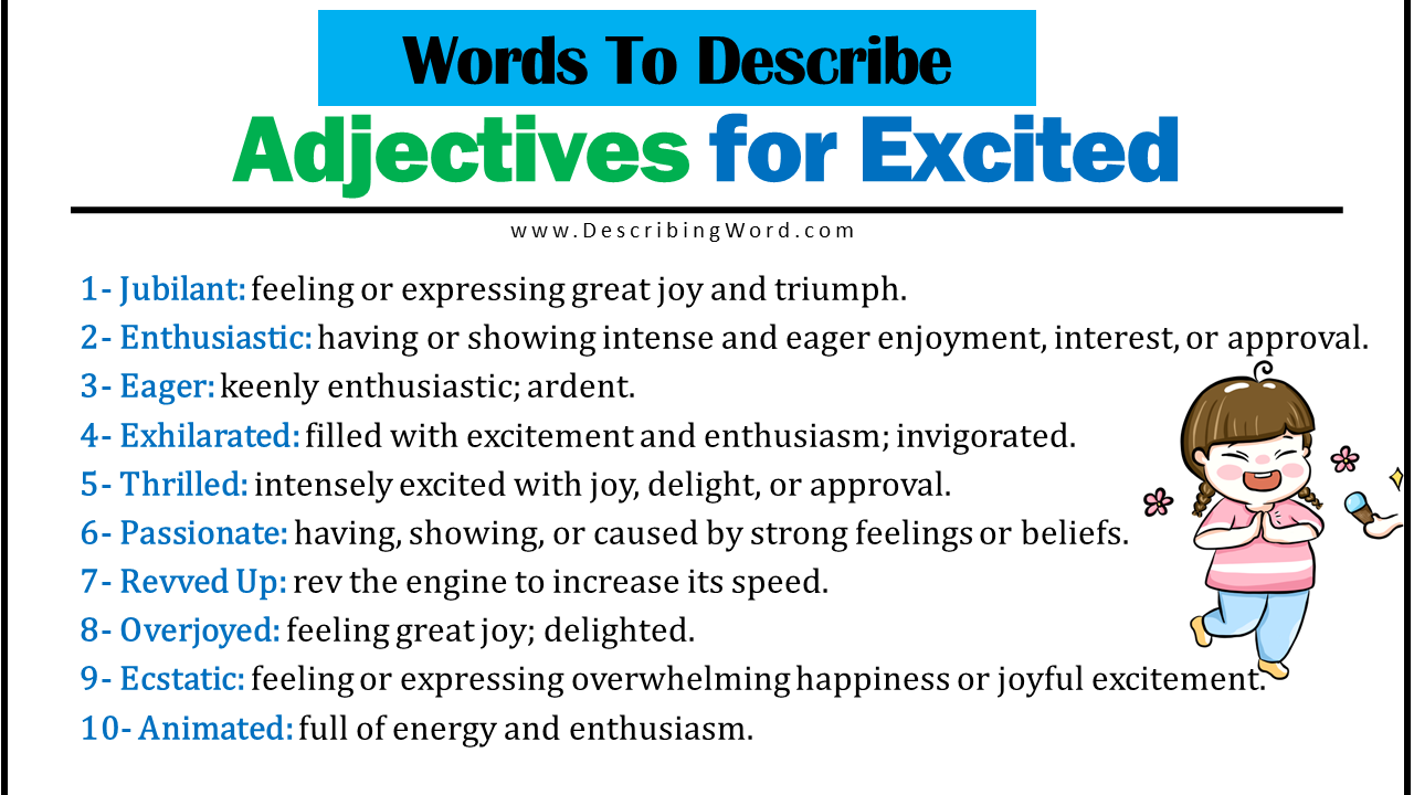 Adjectives for Excited, Words to Describe Excited