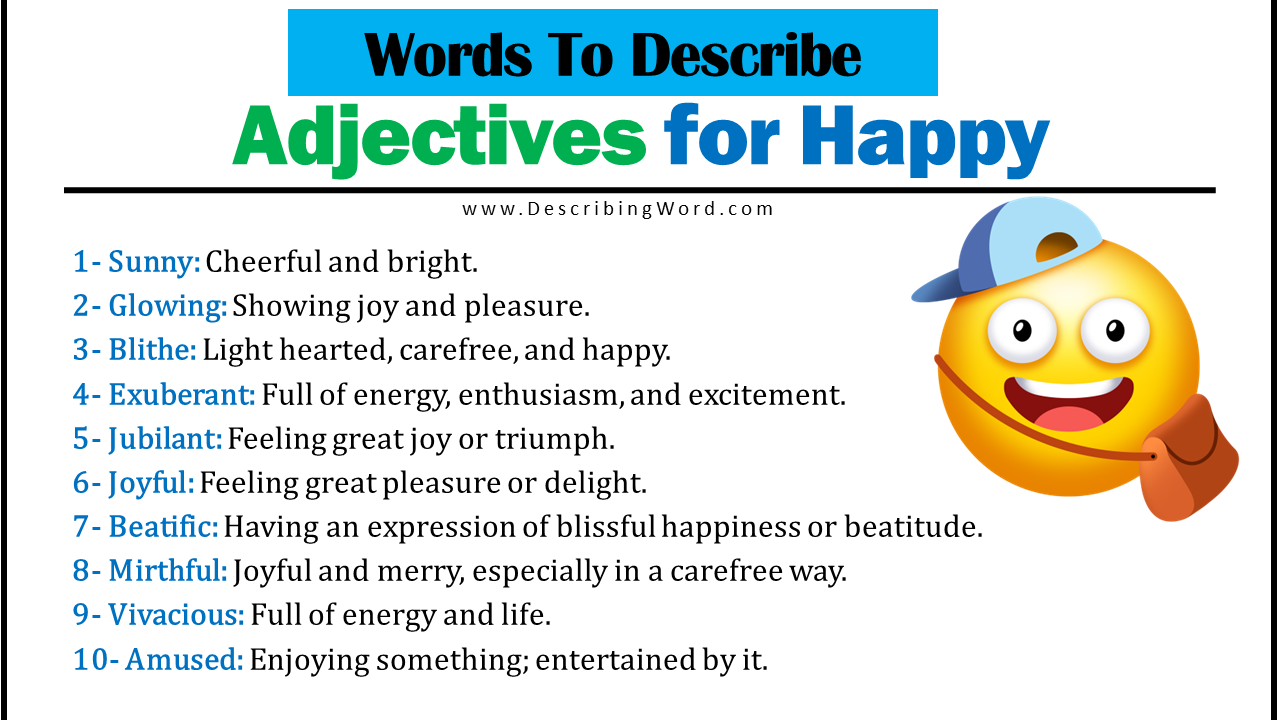 how to describe happy creative writing