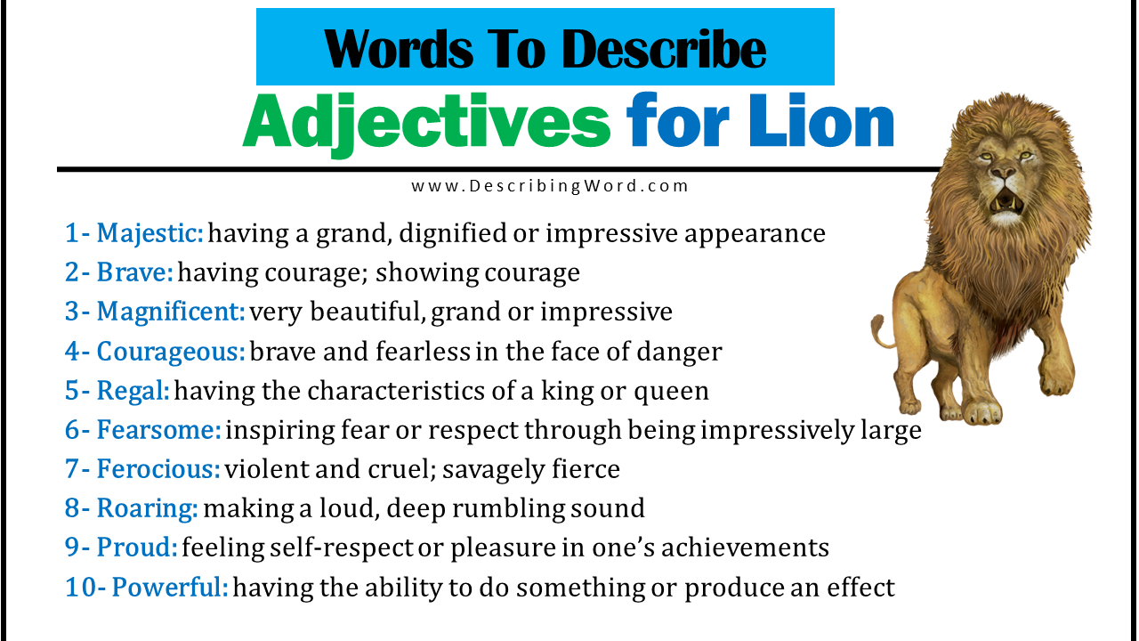 Three Adjectives Of Lion