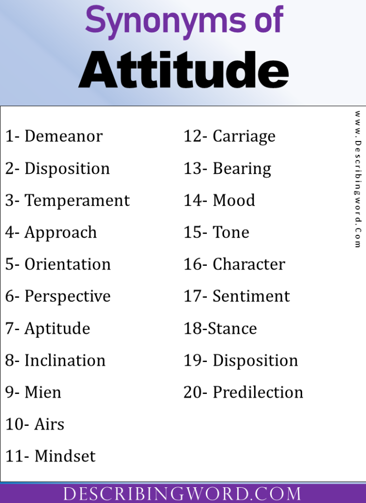 Adjectives for Attitude, Words to Describe Attitude
