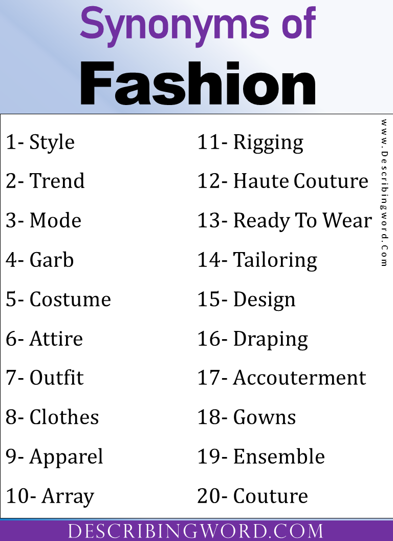 Adjectives for Fashion, Words to Describe Fashion - DescribingWord.Com