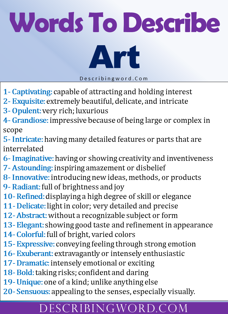 Adjectives For Art Words To Describe Art DescribingWord Com   Words To Describe Art  