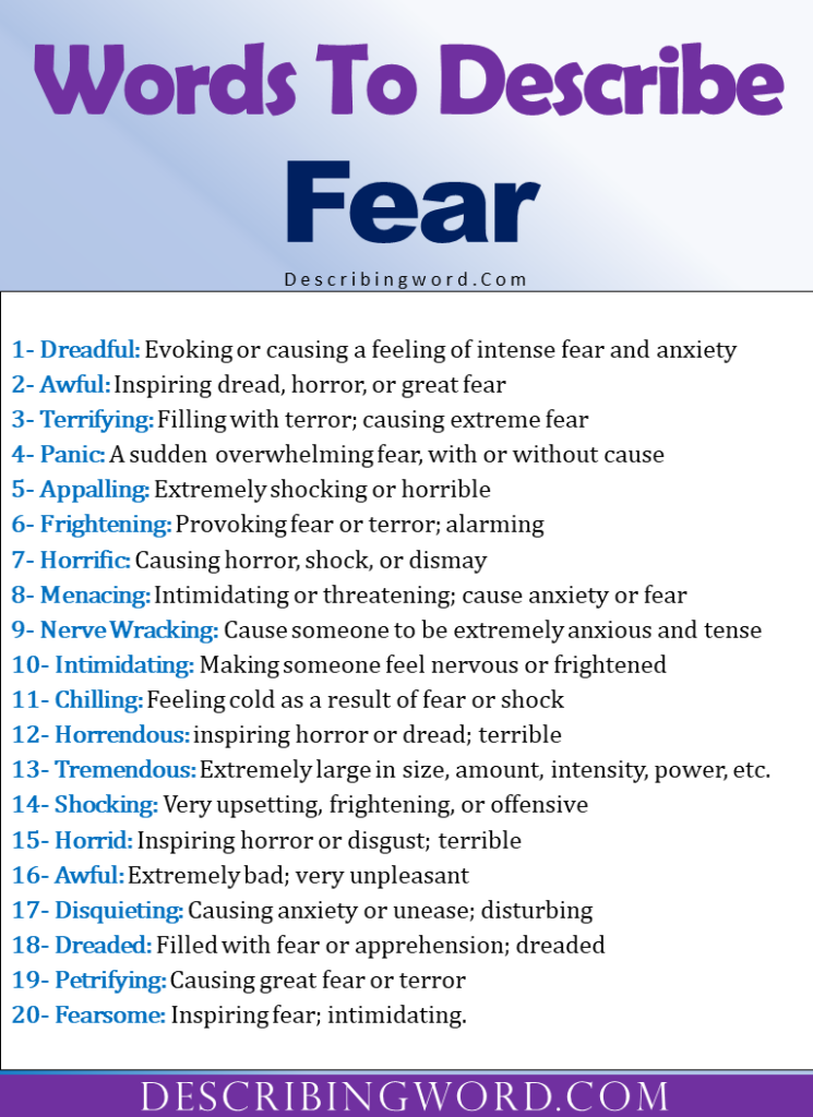 fear description creative writing