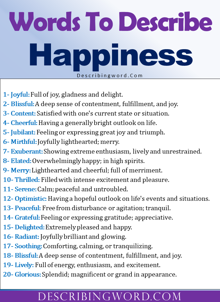 creative writing how to describe happiness