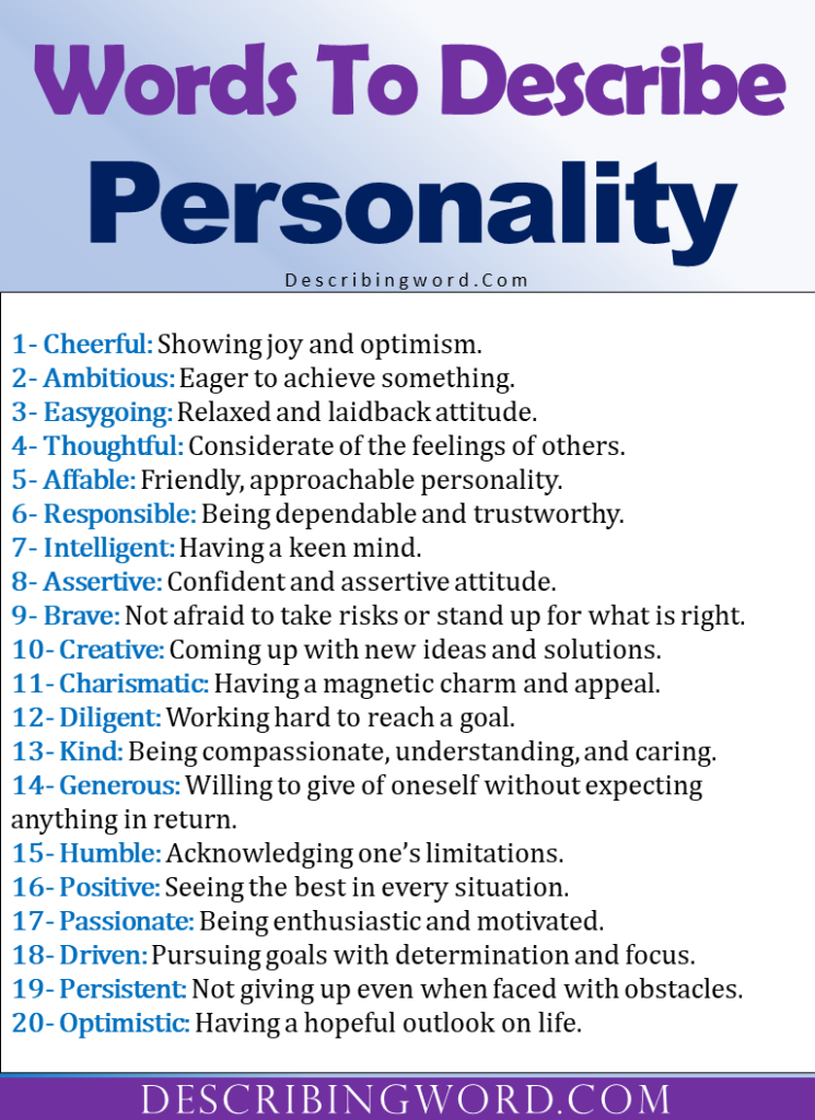 how to describe personality in creative writing