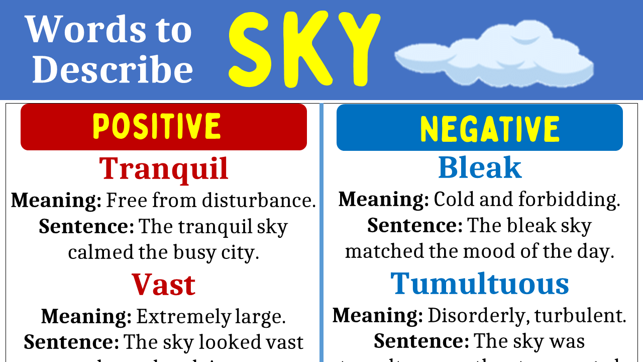 Adjective Words to Describe Sky