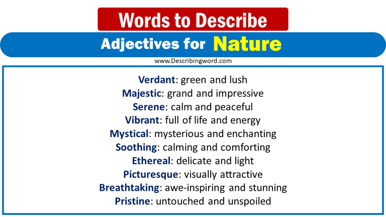 Nature Adjectives Examples