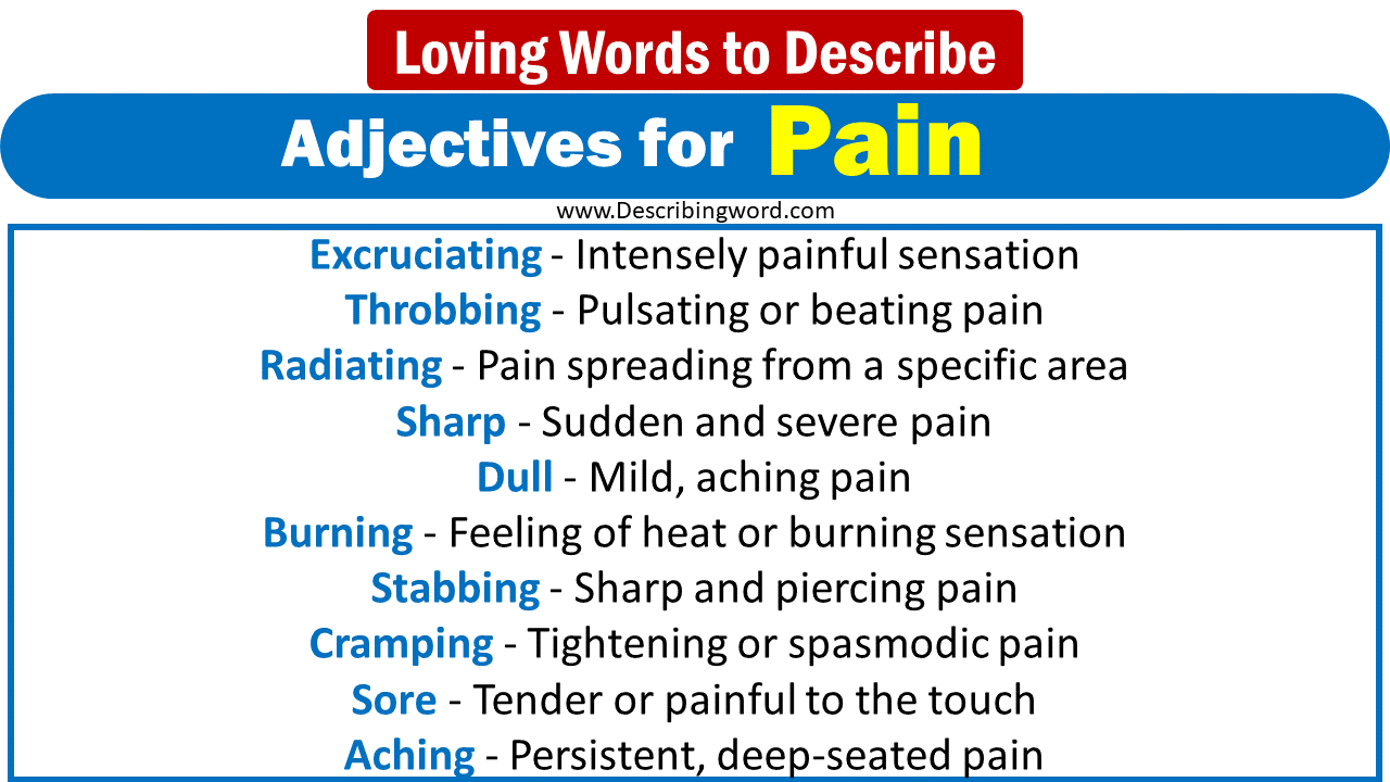 creative writing describing pain