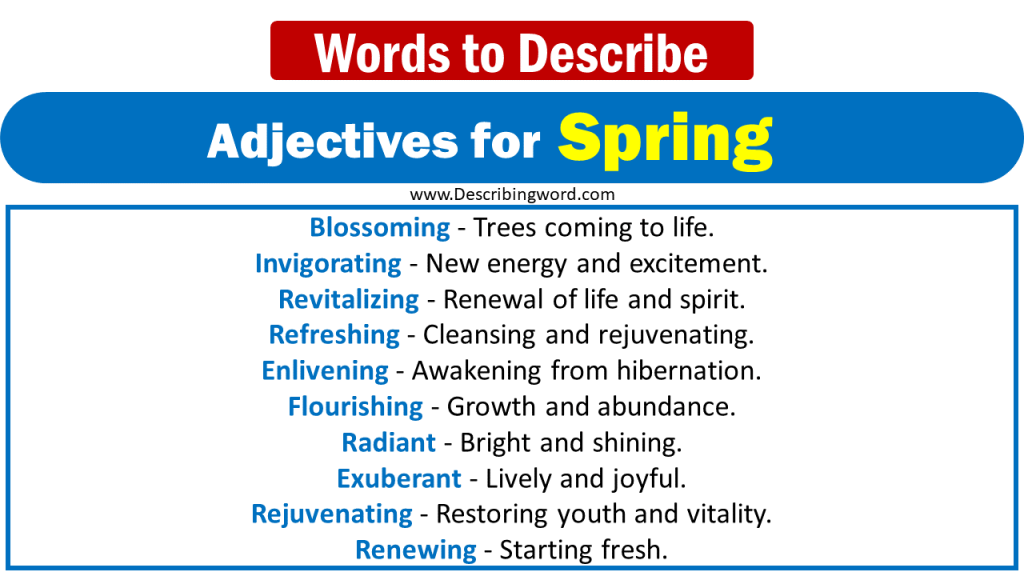 Words To Describe Spring In Spanish