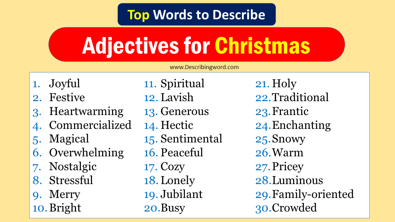 Top 30 Adjectives for Christmas (Negative & Positive Words