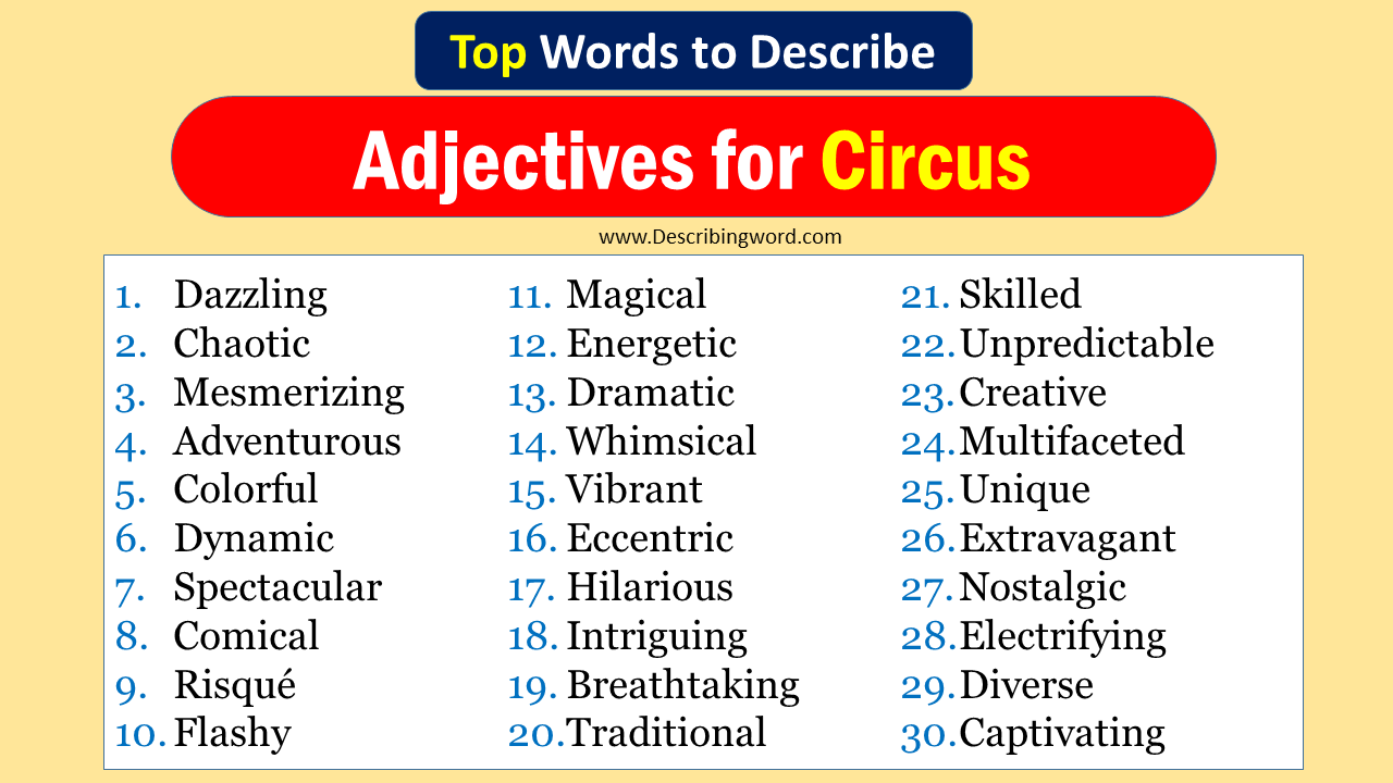 Adjectives for Circus