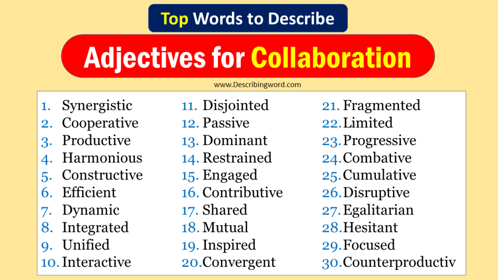 Top 30 Adjectives for Collaboration (Negative & Positive Words ...