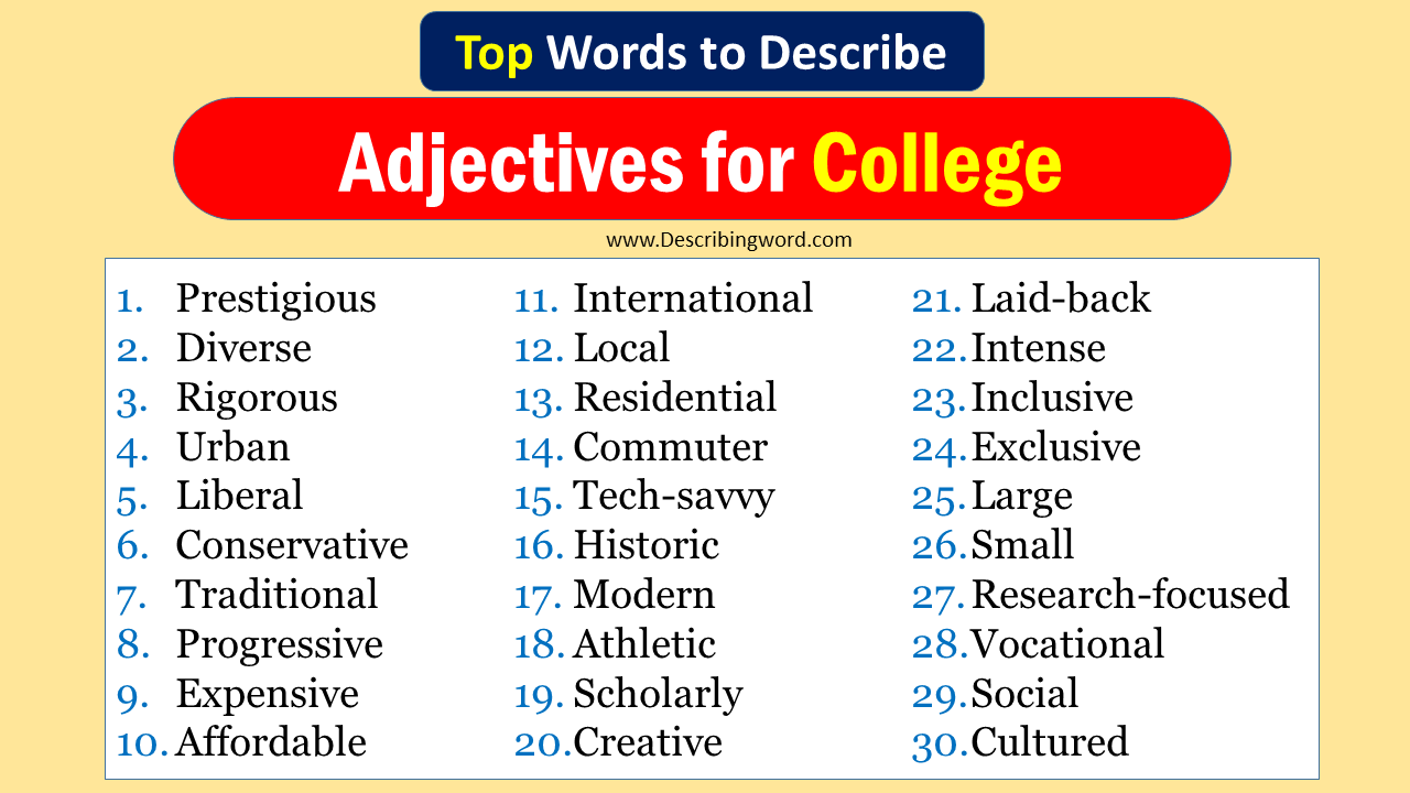 Adjectives for College