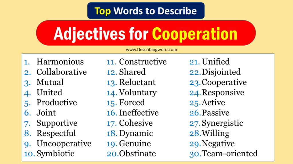 Good Adjectives For Cooperation