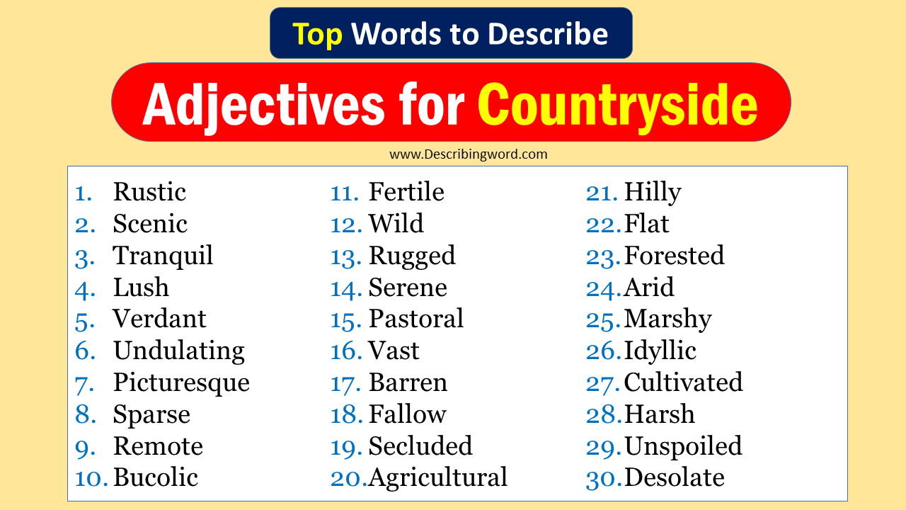 Adjectives for Countryside