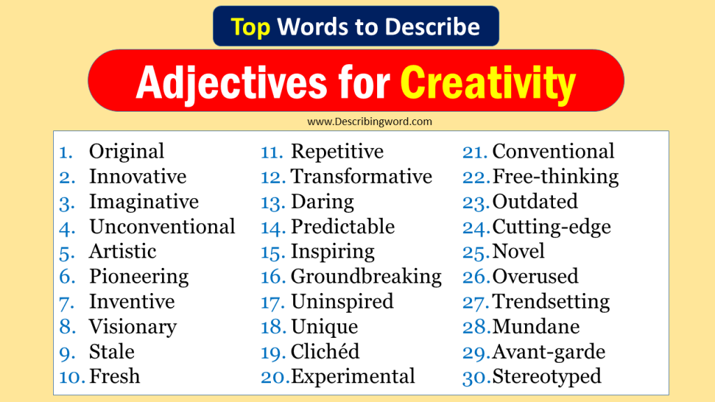 adjectives for creative writing