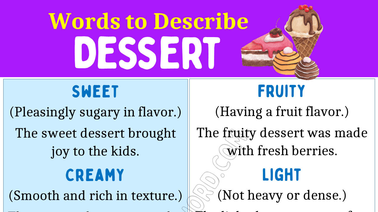 Adjectives for Dessert