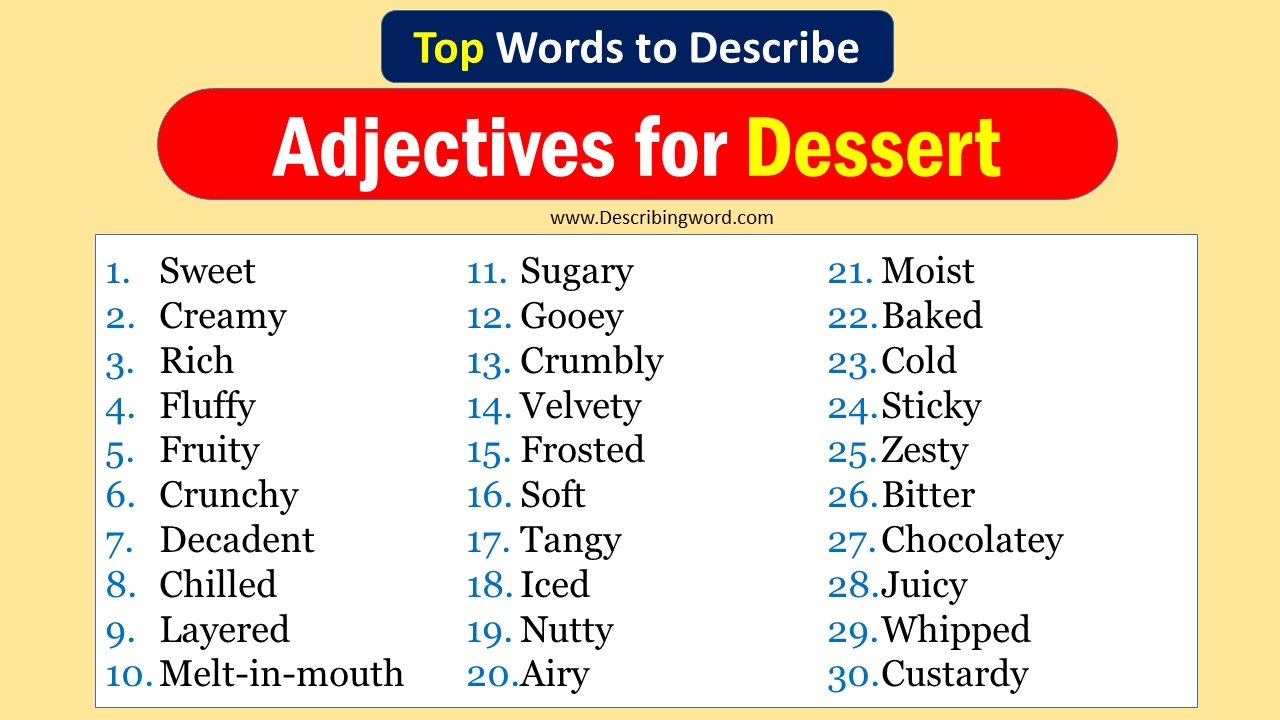 Adjectives for Dessert