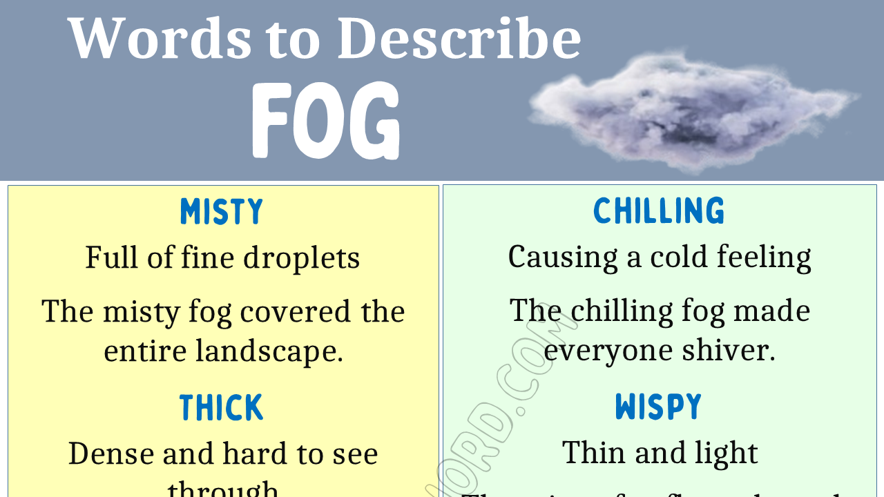 Adjectives for Fog