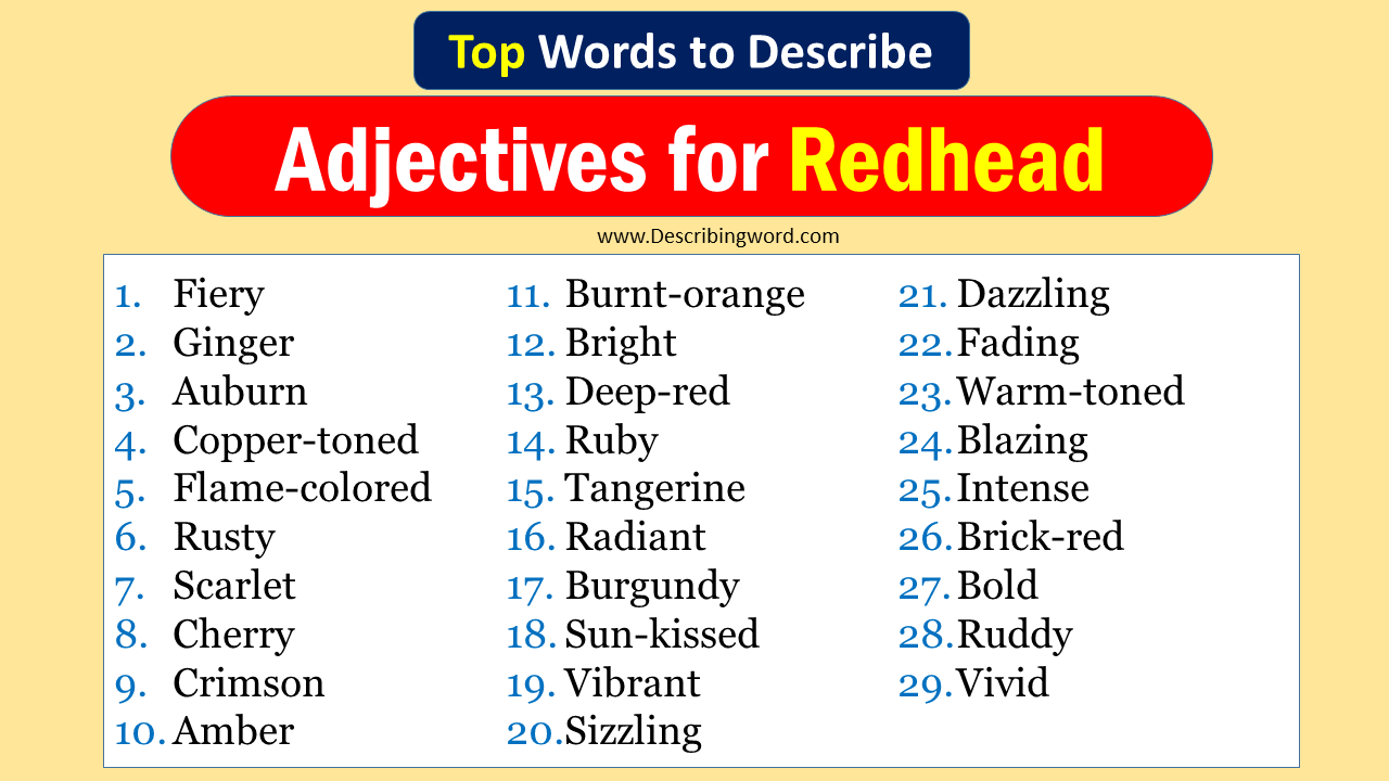 Adjectives for Redhead