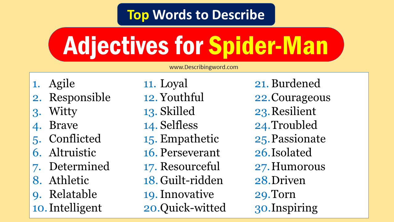 top-30-adjectives-for-spider-man-negative-positive-words