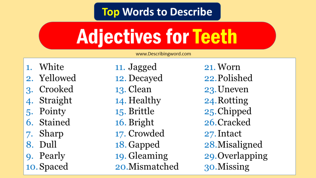 Adjectives To Describe Sharp Teeth