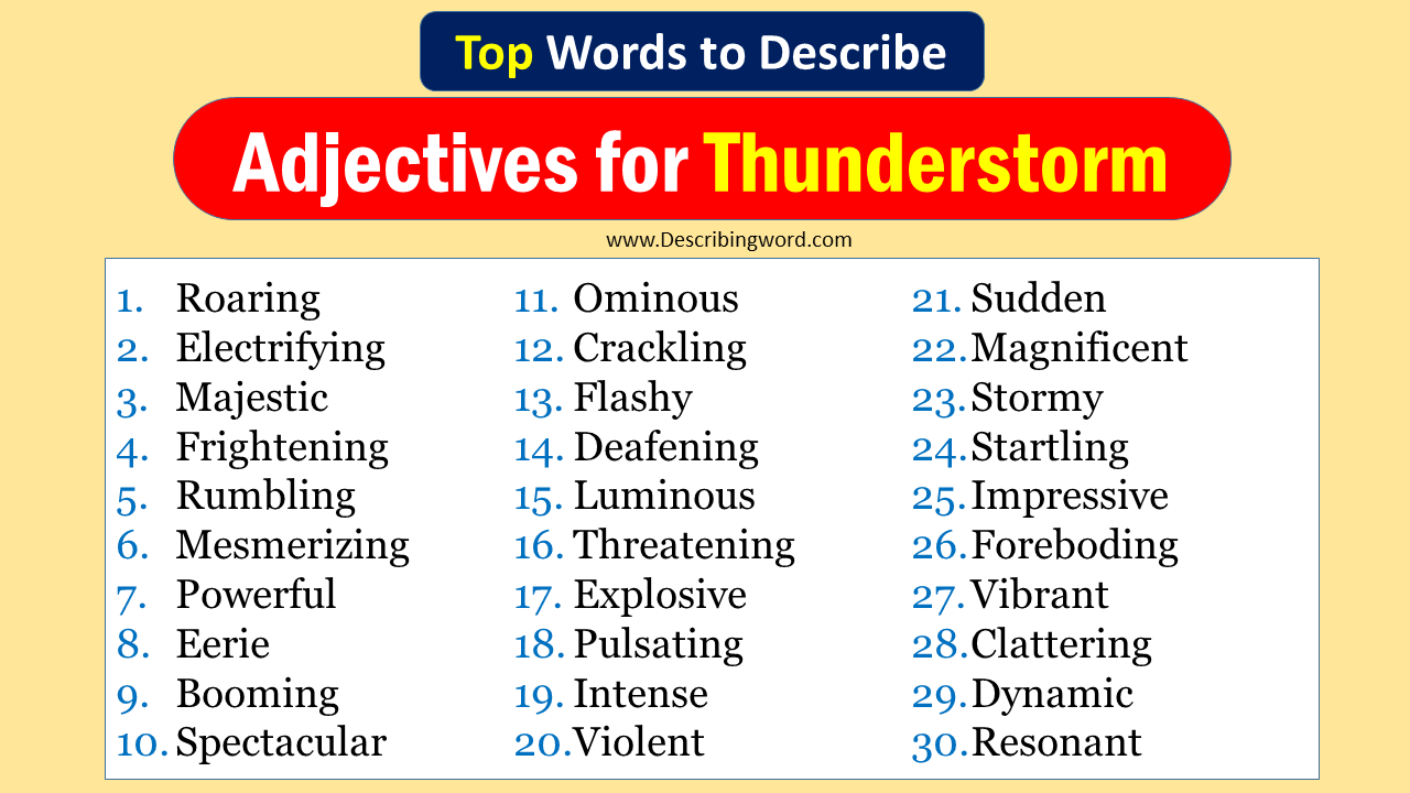 Adjectives for Thunderstorm