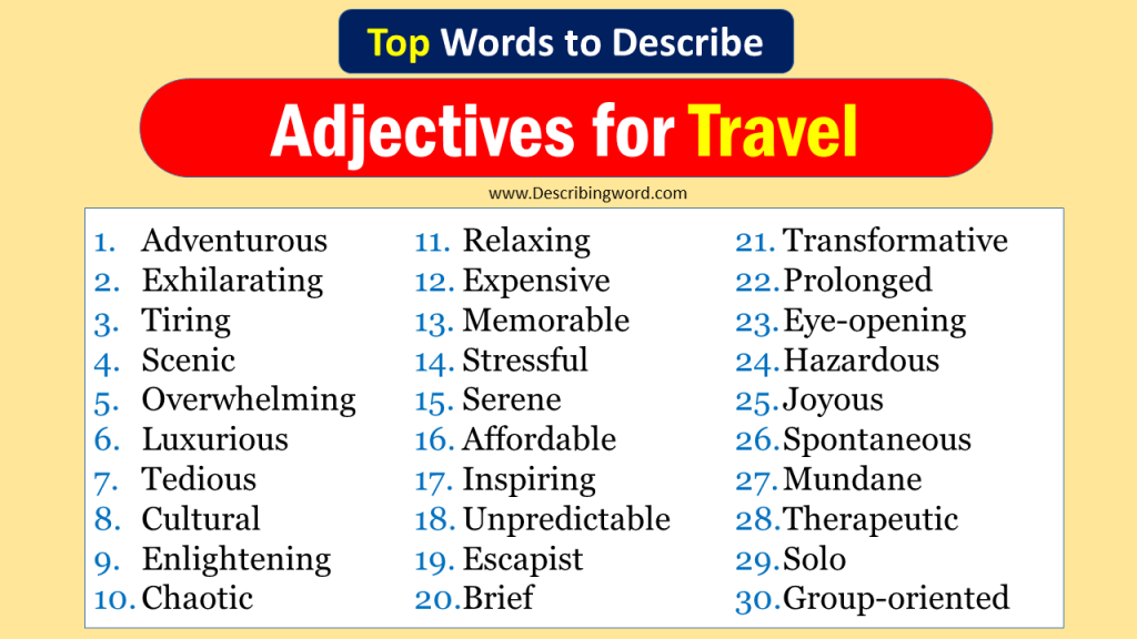 adjectives for travel