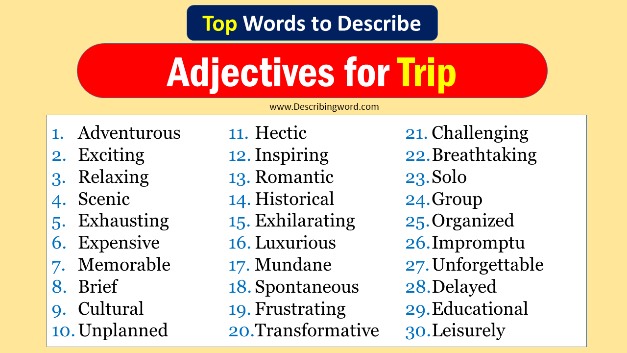 Adjectives for Trip