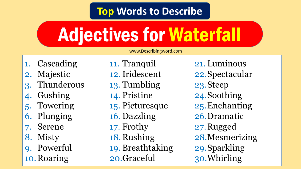 Adjectives for Waterfall