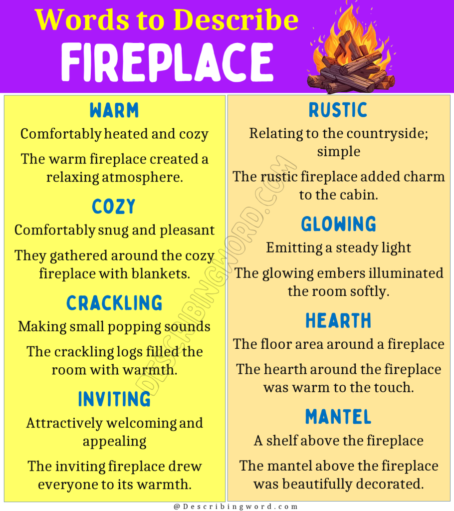 creative writing describing fireplace