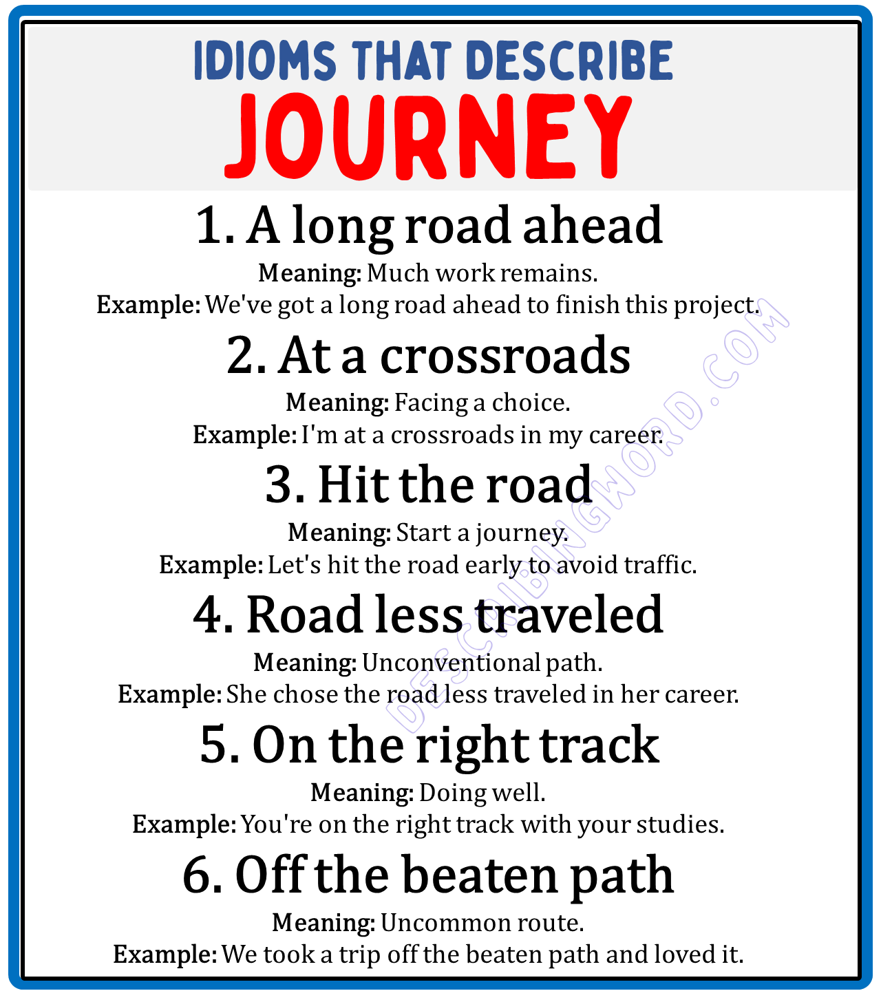Idioms That Describe Journey